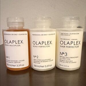 OLAPLEX Bond Treatment Trio - 3.3 fl oz No1, 3.3 fl oz No 2 and 3.3 fl oz No 3